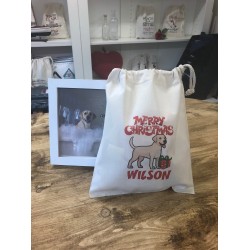 Personalised With Your Dogs Name Treat Gift Bags & Santa Sacks - Wilson Design Labrador Retriever Active
